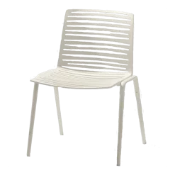 Chaise en aluminium blanc crème 56 x 57 cm Zebra - Fast Spa