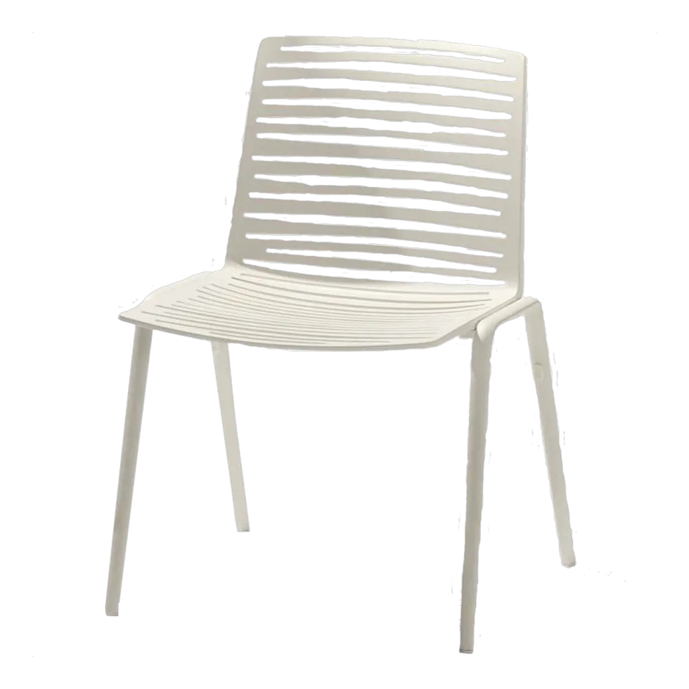Chaise en aluminium blanc crème 56 x 57 cm Zebra - Fast Spa