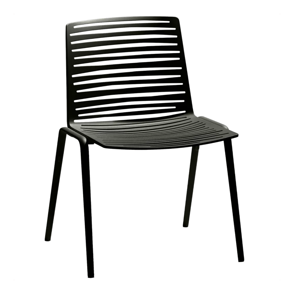 Chaise en aluminium noir 56 x 57 cm Zebra - Fast Spa
