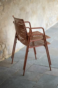 Chaise en aluminium terracotta 56 x 57 cm Zebra - Fast Spa