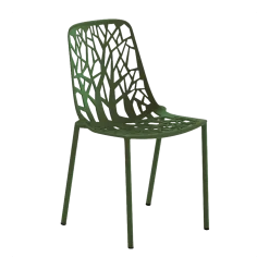 Chaise en aluminium vert 53 x 48 cm Forest - Fast Spa