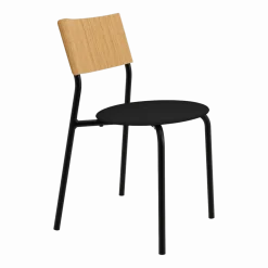 Chaise en bois chêne et en tissu recyclé noir graphite SSD Soft - TipToe