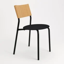 Chaise en bois chêne et en tissu recyclé noir graphite SSD Soft - TipToe