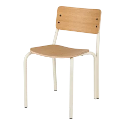 Chaise en bois de chêne et acier blanc Kei - noo.ma