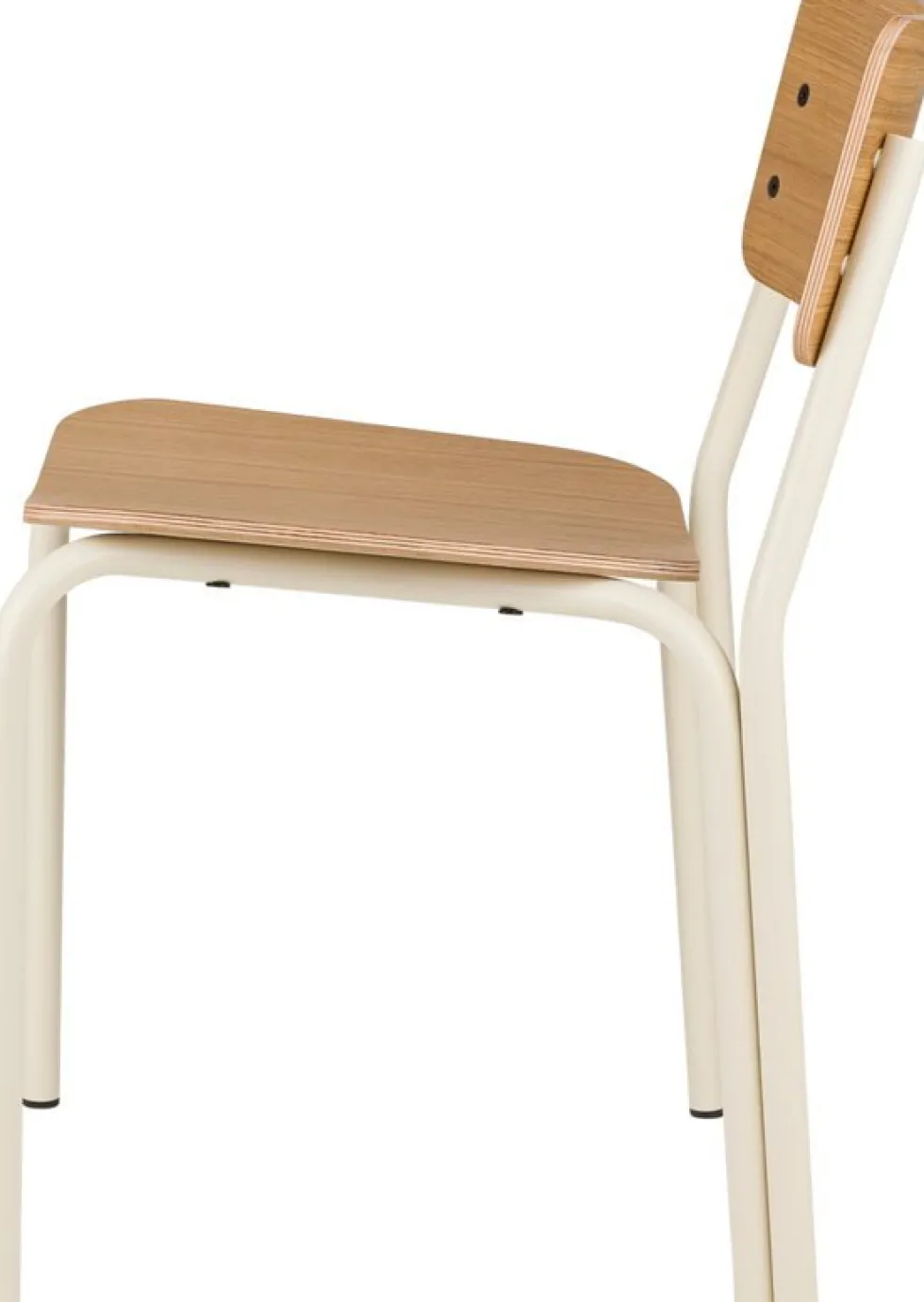 Chaise en bois de chêne et acier blanc Kei - noo.ma