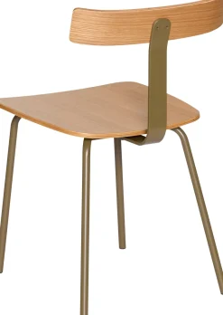 Chaise en bois de chêne et fer vert Hock - Hübsch