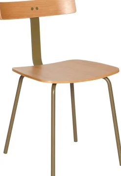 Chaise en bois de chêne et fer vert Hock - Hübsch