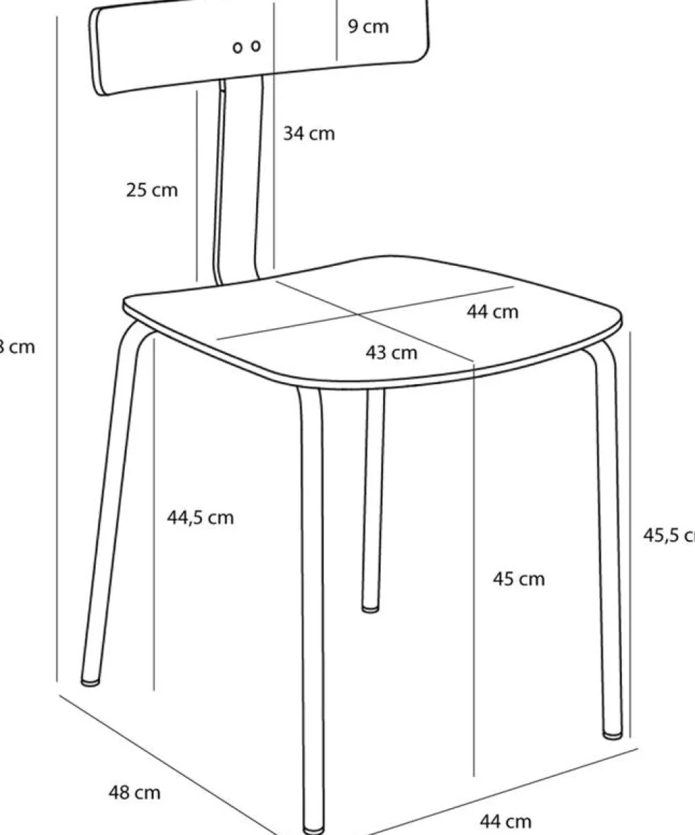 Chaise en bois de chêne et fer vert Hock - Hübsch
