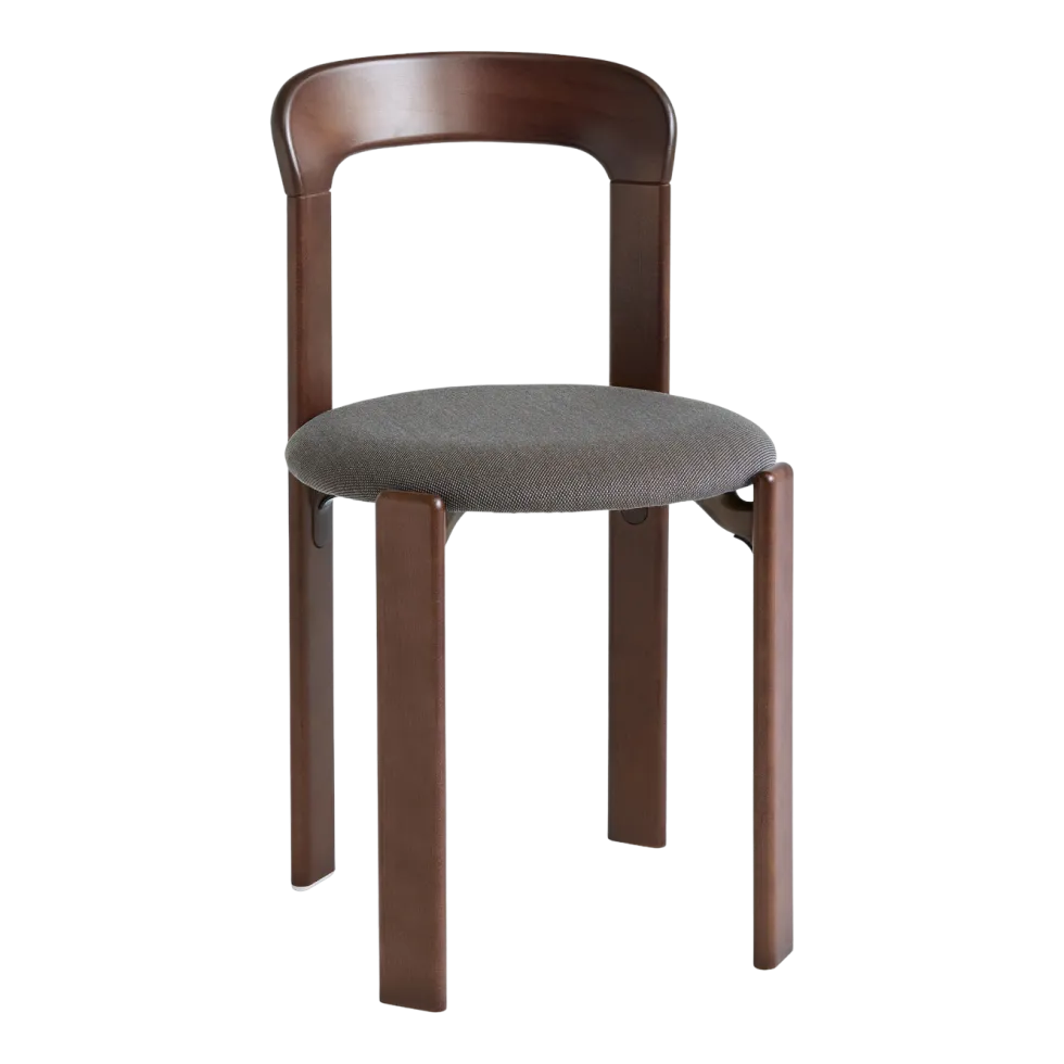 Chaise en bois de hêtre tapissé marron Rey - Hay
