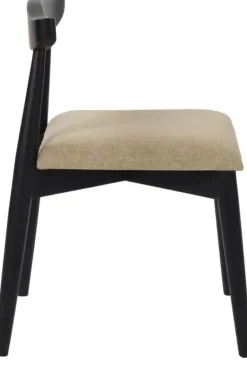 Chaise en bois de manguier noir et lin Mandela - Pomax