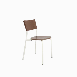Chaise en bois de noyer et acier blanc crème SSD - TIPTOE