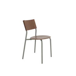 Chaise en bois de noyer et acier gris eucalyptus SSD - TIPTOE