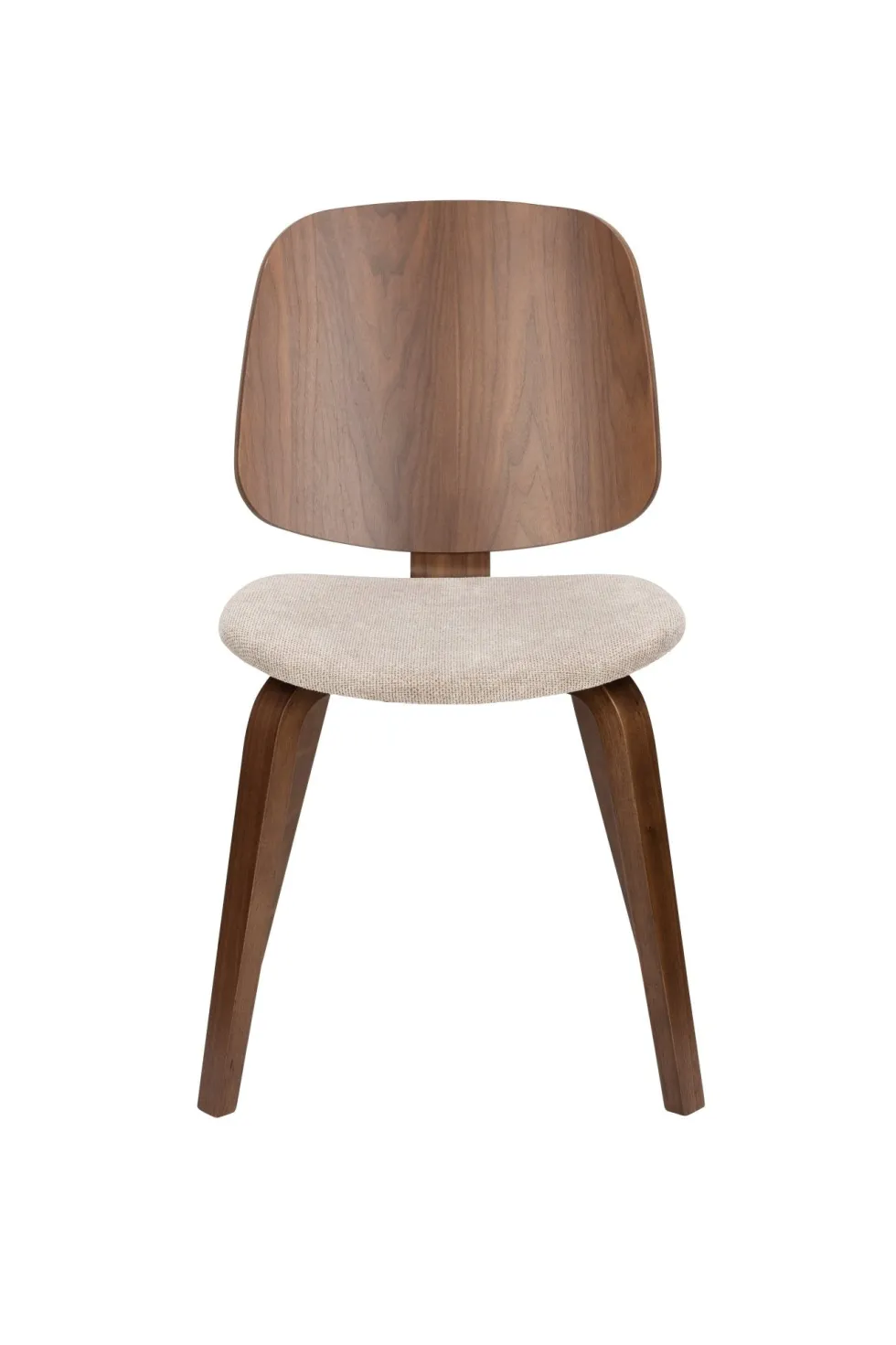 Chaise en bois d’hévéa marron et siège en tissu beige Oakley - The Cool Republic