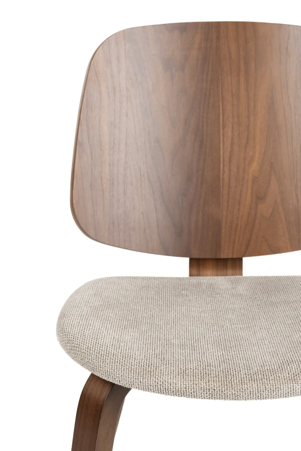 Chaise en bois d’hévéa marron et siège en tissu beige Oakley - The Cool Republic