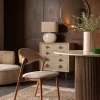 Chaise en bois et tissu beige Babington - Dutchbone