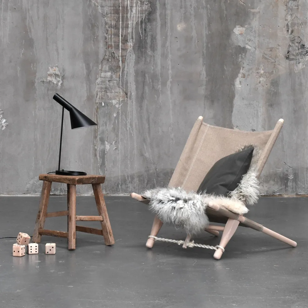 Chaise en bois et tissu beige OGK - Skovshoved Møbelfabrik & Co