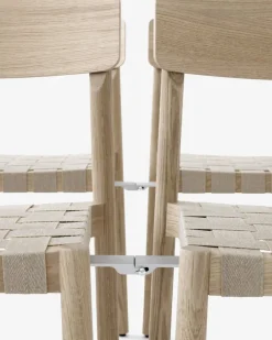 Chaise en bois naturel et sangles en lin naturel Betty TK1 - &tradition