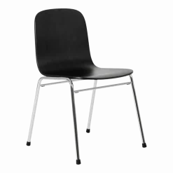 Chaise en bois noir et cadre argenté Touchwood - Hem