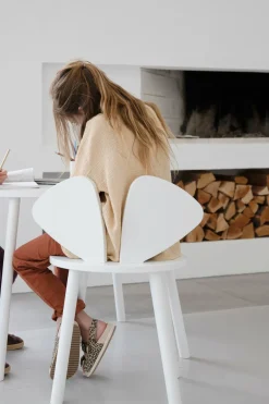 Chaise en bois pour enfant blanche Mouse School - Nofred
