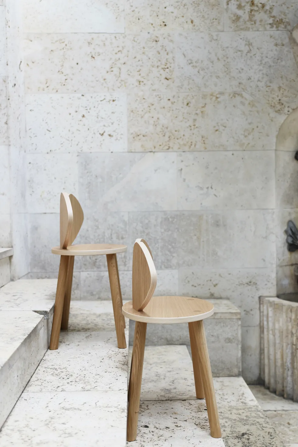 Chaise en bois pour enfant écru Mouse School - Nofred