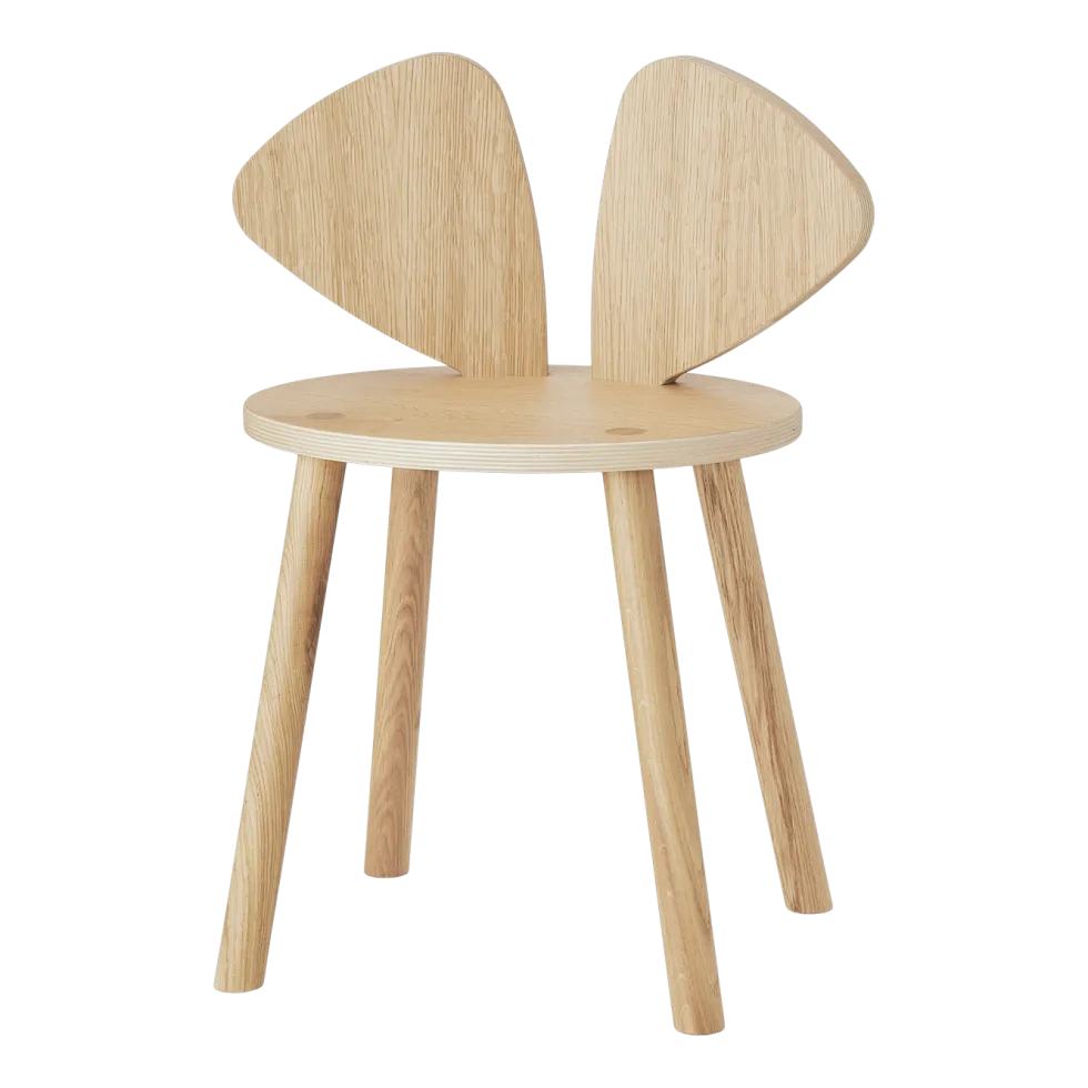 Chaise en bois pour enfant écru Mouse School - Nofred