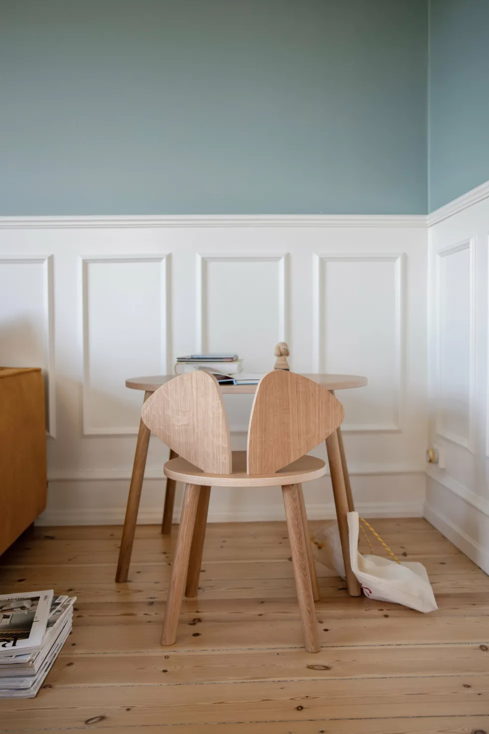 Chaise en bois pour enfant écru Mouse School - Nofred