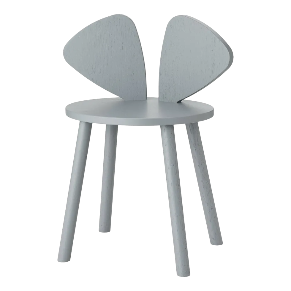 Chaise en bois pour enfant grise Mouse School - Nofred