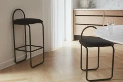 Chaise en bouclé gris anthracite 37 x 39 cm Angui - AYTM
