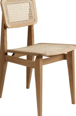 Chaise en cannage et bois de chêne naturel C-Chair - Gubi