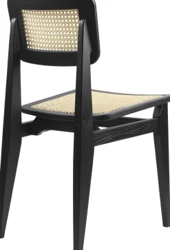 Chaise en cannage et bois de chêne noir C-Chair - Gubi