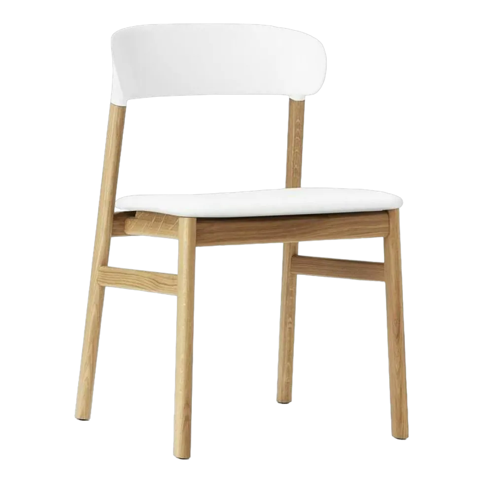 Chaise en chêne et cuir blanc Herit Spectrum Leather blanc - Normann Copenhagen