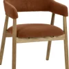 Chaise en chêne et polyester rouille 56x54x78cm Amande - Pomax