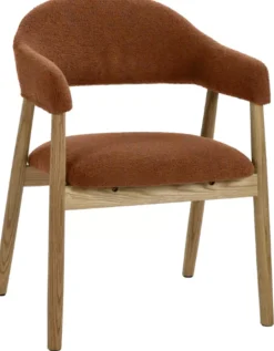 Chaise en chêne et polyester rouille 56x54x78cm Amande - Pomax