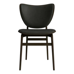 Chaise en chêne fumé avec rembourrage en cuir anthracite Elephant - NORR11