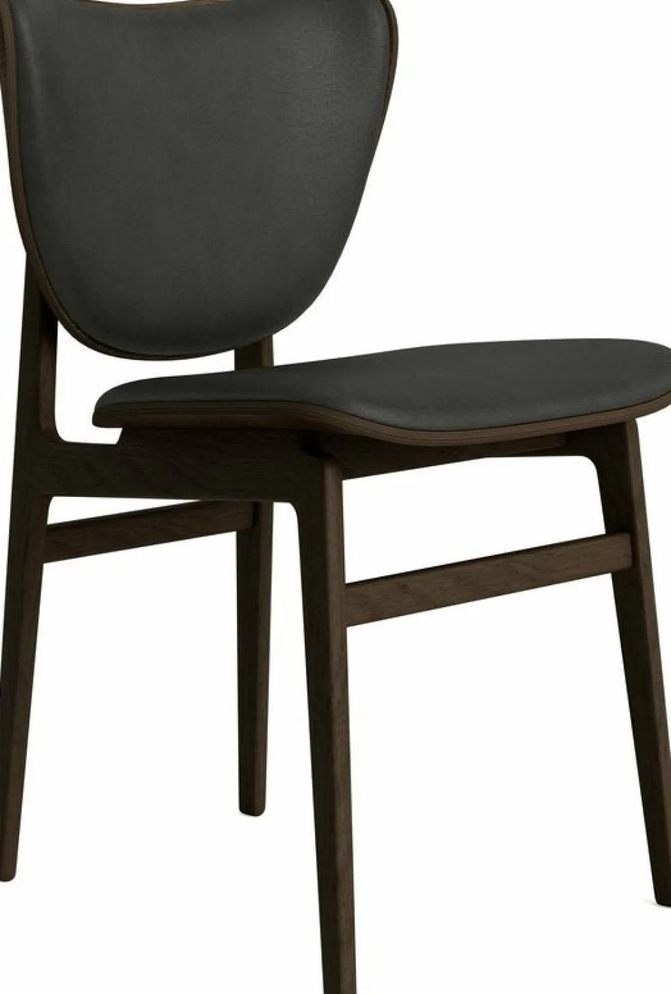 Chaise en chêne fumé avec rembourrage en cuir anthracite Elephant - NORR11