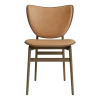Chaise en chêne fumé clair avec rembourrage en cuir camel Elephant - NORR11