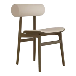 Chaise en chêne fumé clair et assise en cuir Totem - Norr11