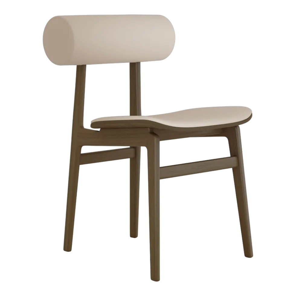 Chaise en chêne fumé clair et assise en cuir Totem - Norr11