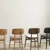 Chaise en chêne fumé et rembourrage en cuir anthracite NY11 - NORR11