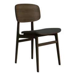 Chaise en chêne fumé et rembourrage en cuir anthracite NY11 - NORR11