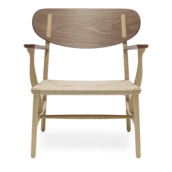 Chaise en chêne huilé et noyer avec assise tissée naturelle 72,5cm CH22 - Carl Hansen & Søn