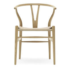 Chaise en chêne laqué et assise tissée naturelle 76cm CH24 - Carl Hansen & Søn