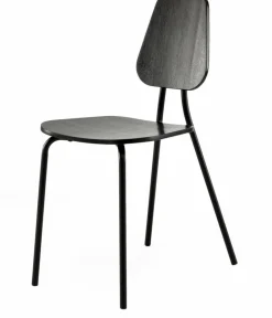 Chaise en chêne plaqué noir Hoya - Emko