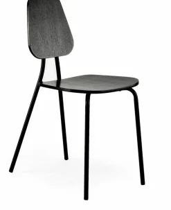 Chaise en chêne plaqué noir Hoya - Emko