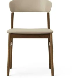 Chaise en chêne teinté et cuir sable Herit Spectrum Leather Sand - Normann Copenhagen