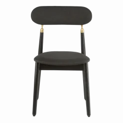 Chaise en chêne teinté noir avec tissu tissé noir 7.1 - Emko