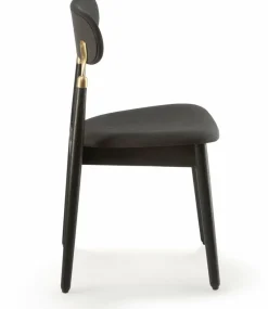 Chaise en chêne teinté noir avec tissu tissé noir 7.1 - Emko