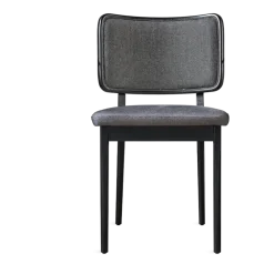 Chaise en chêne teinté noir en tissu caviar Tapissier - RED Edition