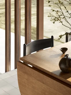 Chaise en chêne teinté noir et assise tissée naturelle 81cm CH36 - Carl Hansen & Søn