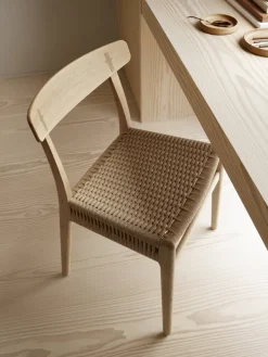 Chaise en chêne teinté noir et assise tissée noire 78,5cm CH23 - Carl Hansen & Søn